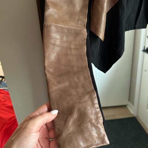BCBGMaxazria Leather Jacket Toffee Size X small - Picture 5 of 7